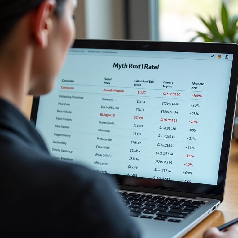 Resultados de testes A/B exibidos em tela de laptop, mostrando versões de páginas de produtos.