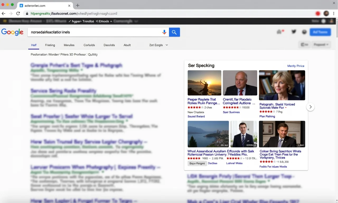 Snippet rico com avaliações e imagens em página de busca.